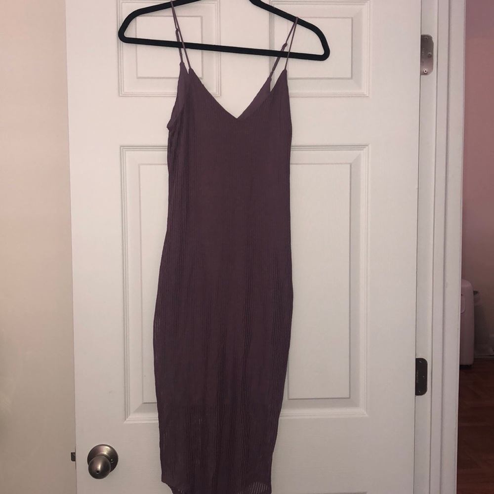 Express Sheer Purple Midi Dress